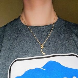 NWOT 18k Gold-plated Luna Pendant Pull Necklace